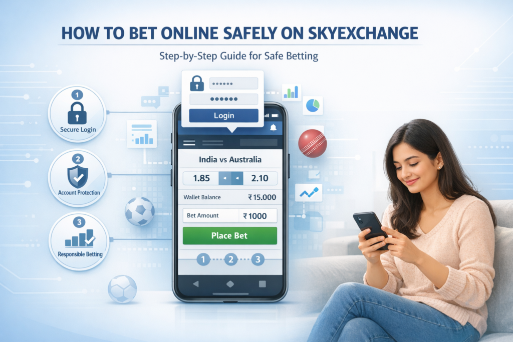SkyExchange safe betting guide showing step-by-step process to bet online securely on SkyExchange platform